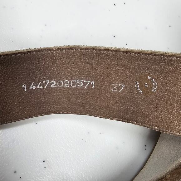 Mephisto Taupe Double Strap Wedge Heel Slides Size EU 37/ US 7 - Picture 12 of 12